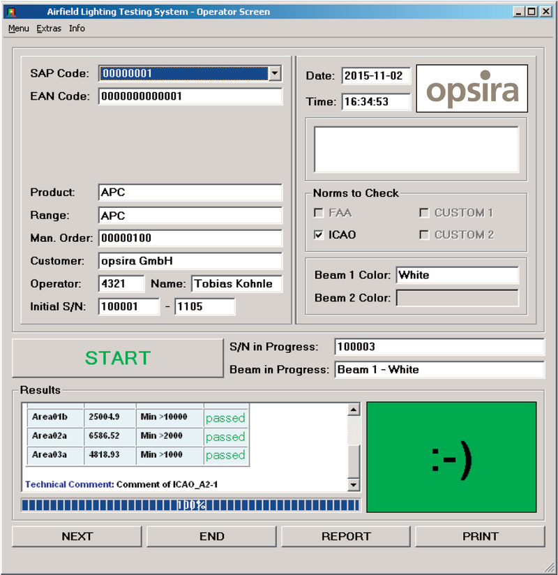 Example Customised Test Client